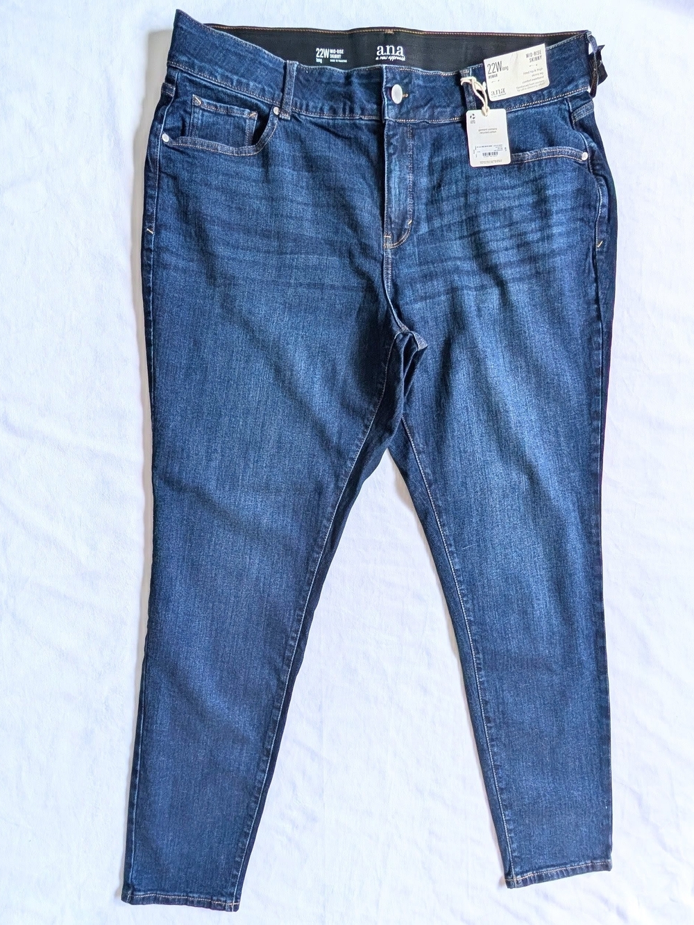 Womens a.n.a A New Apparel 22W Mid Rise Skinny Jeans Comfort Waistband NWT